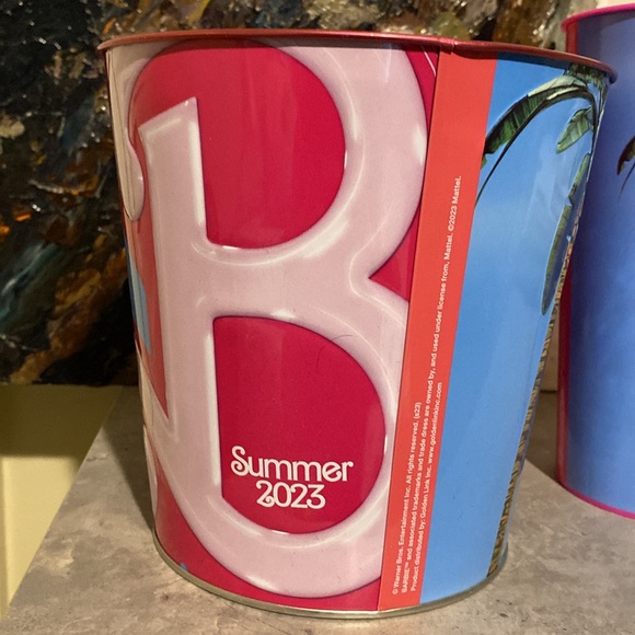 Barbie The Movie Popcorn Tin Bucket and Cup Set - Picture 2 of 5